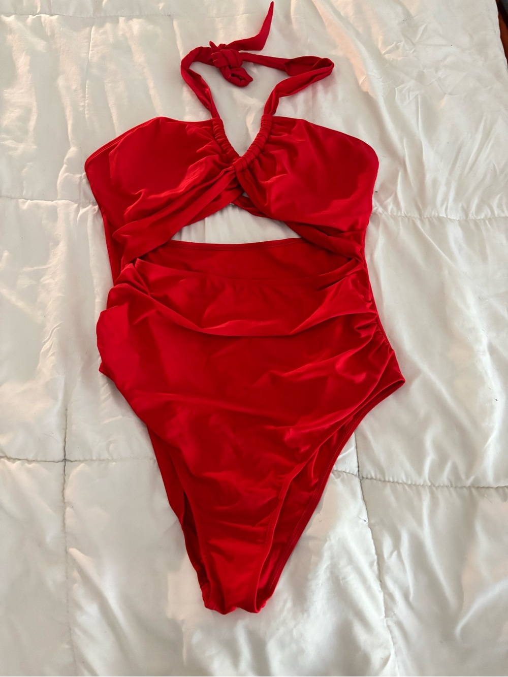 Shein Red One-Piece Swimsuit